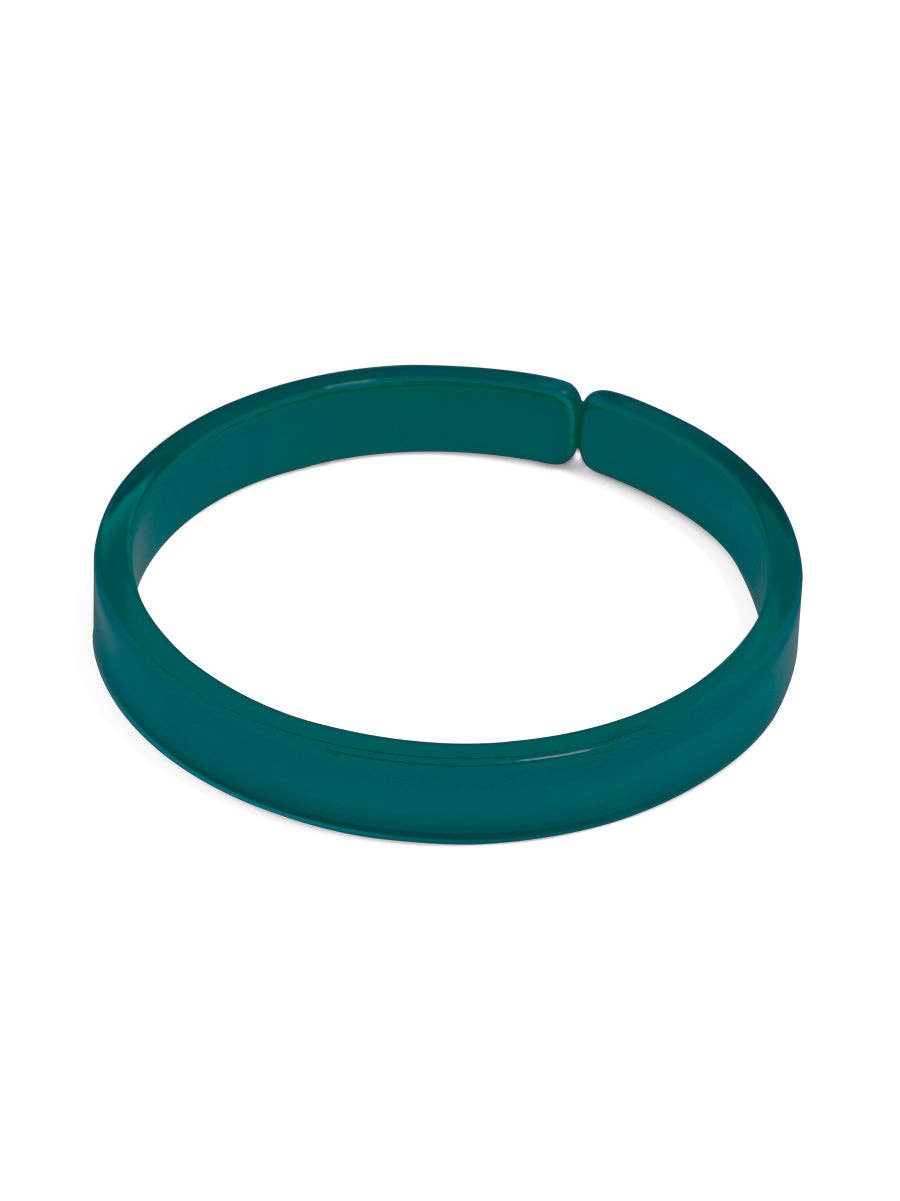 Resin Bangle Bracelet - DARK TEAL Medium Width Quirks!