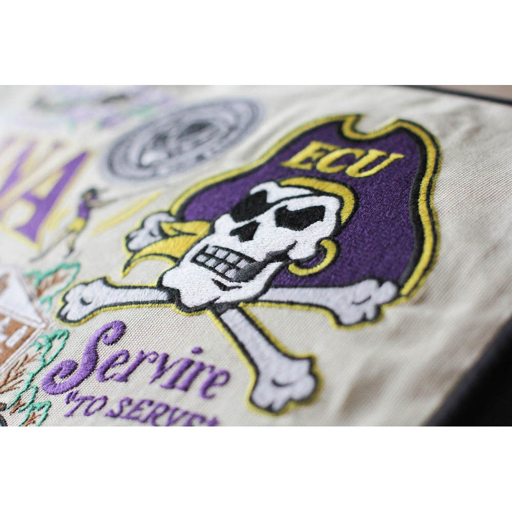 East Carolina University Collegiate Embroidered Pillow by CatStudio Quirks!