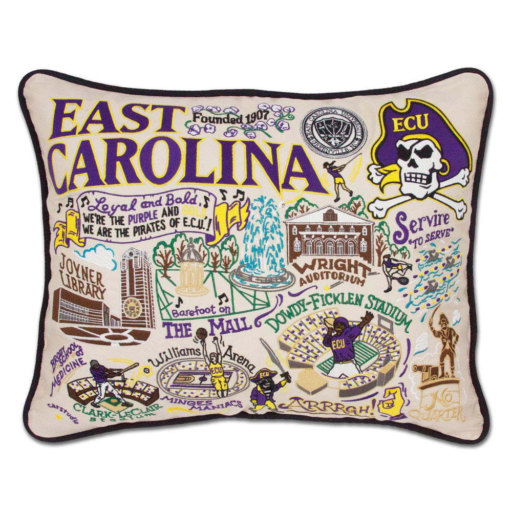 East Carolina University Collegiate Embroidered Pillow by CatStudio Quirks!