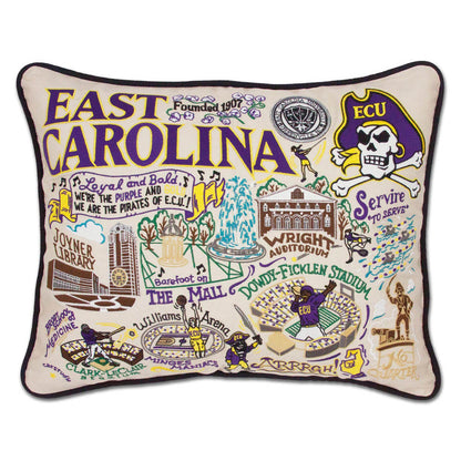 East Carolina University Collegiate Embroidered Pillow by CatStudio Quirks!