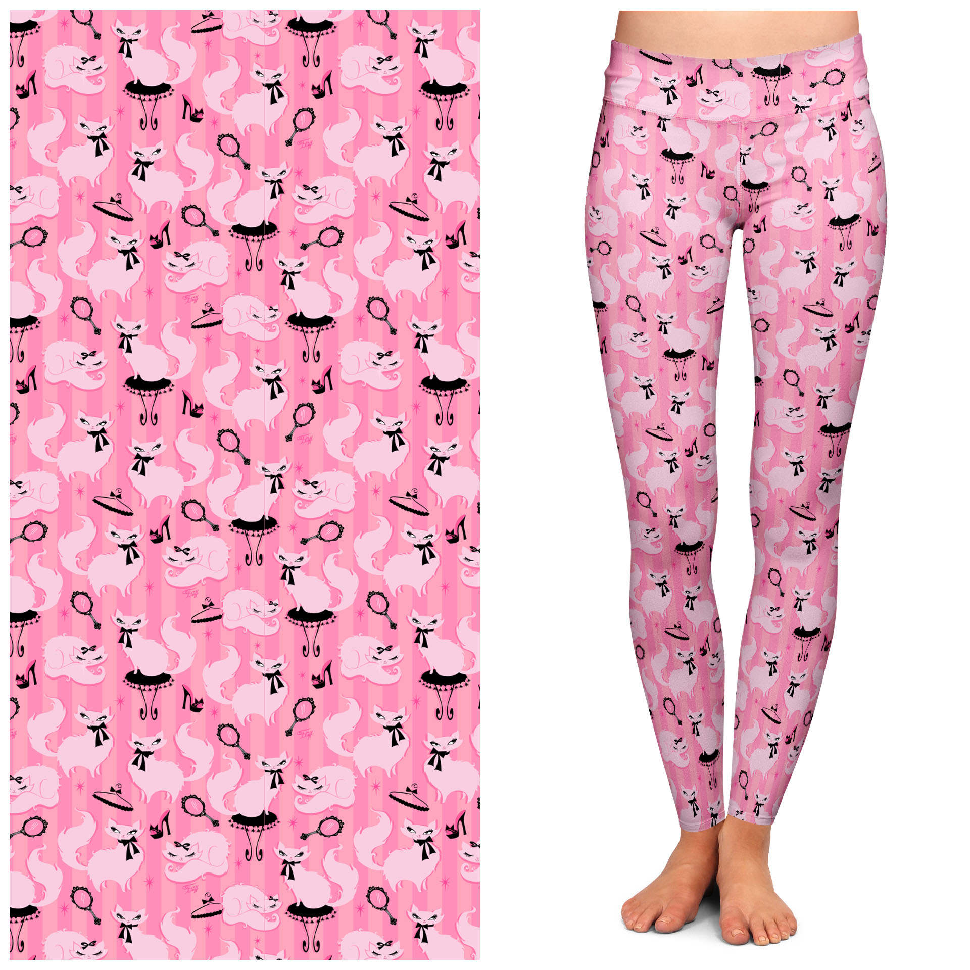 Pink Purrfection Leggings by Miss Fluff x Lipstick & Chrome Quirks!