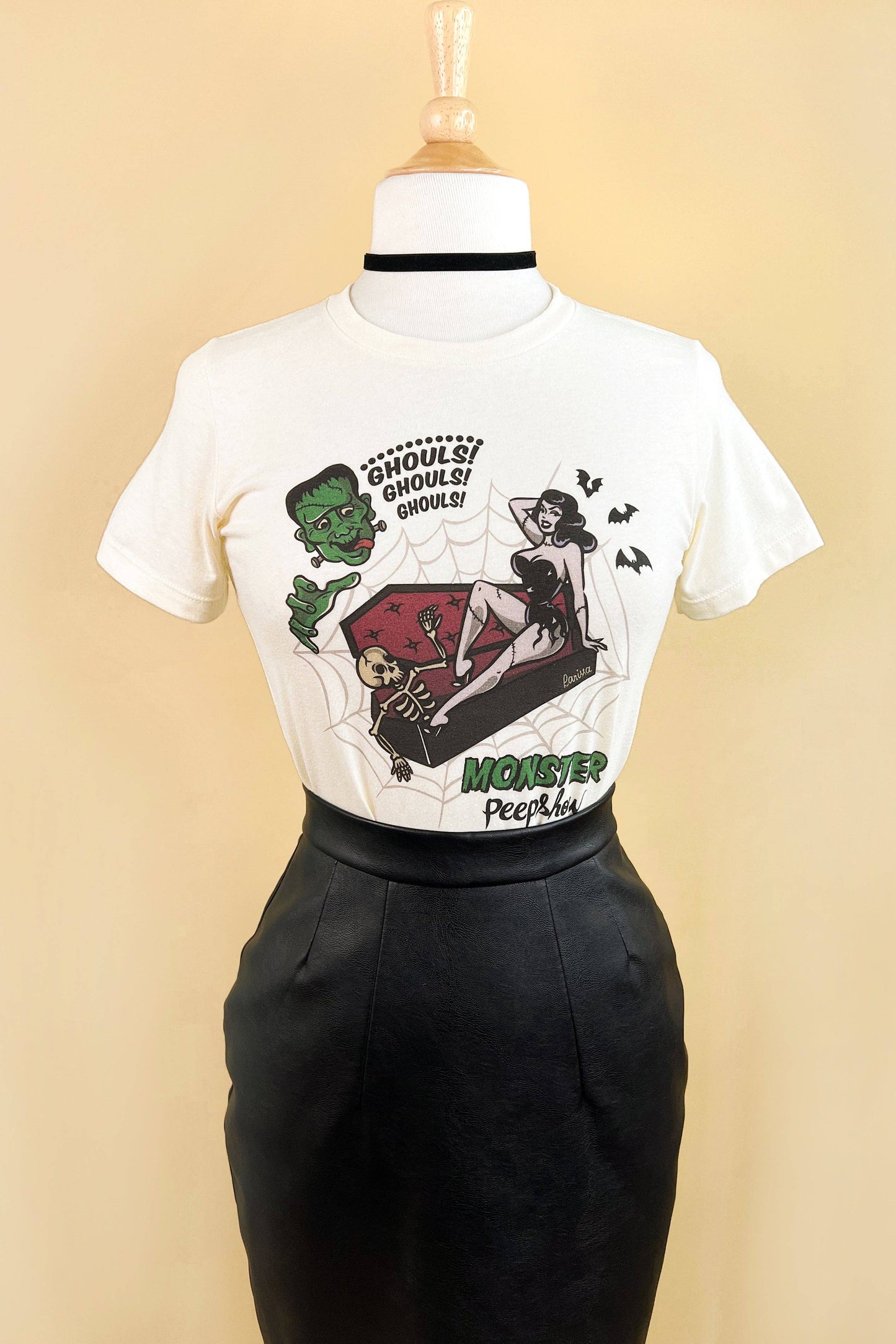 Monster Peepshow Fitted Tee in Ivory Quirks!