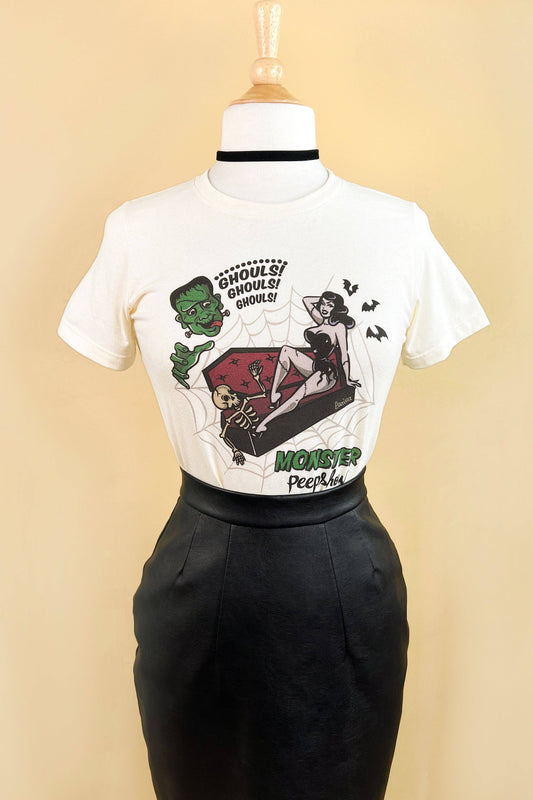 Monster Peepshow Fitted Tee in Ivory Quirks!