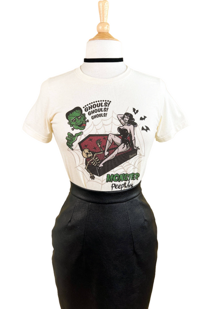 Monster Peepshow Fitted Tee in Ivory Quirks!