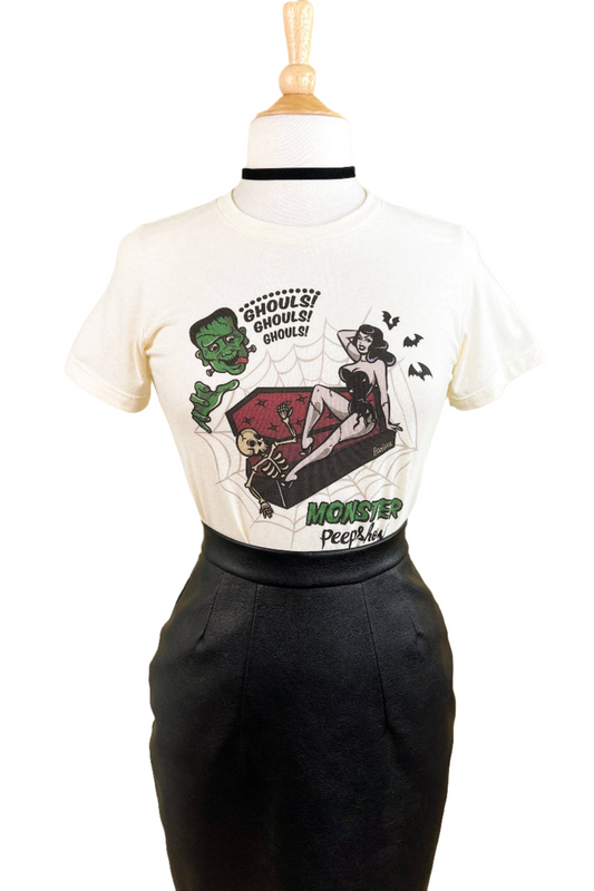 Monster Peepshow Fitted Tee in Ivory Quirks!
