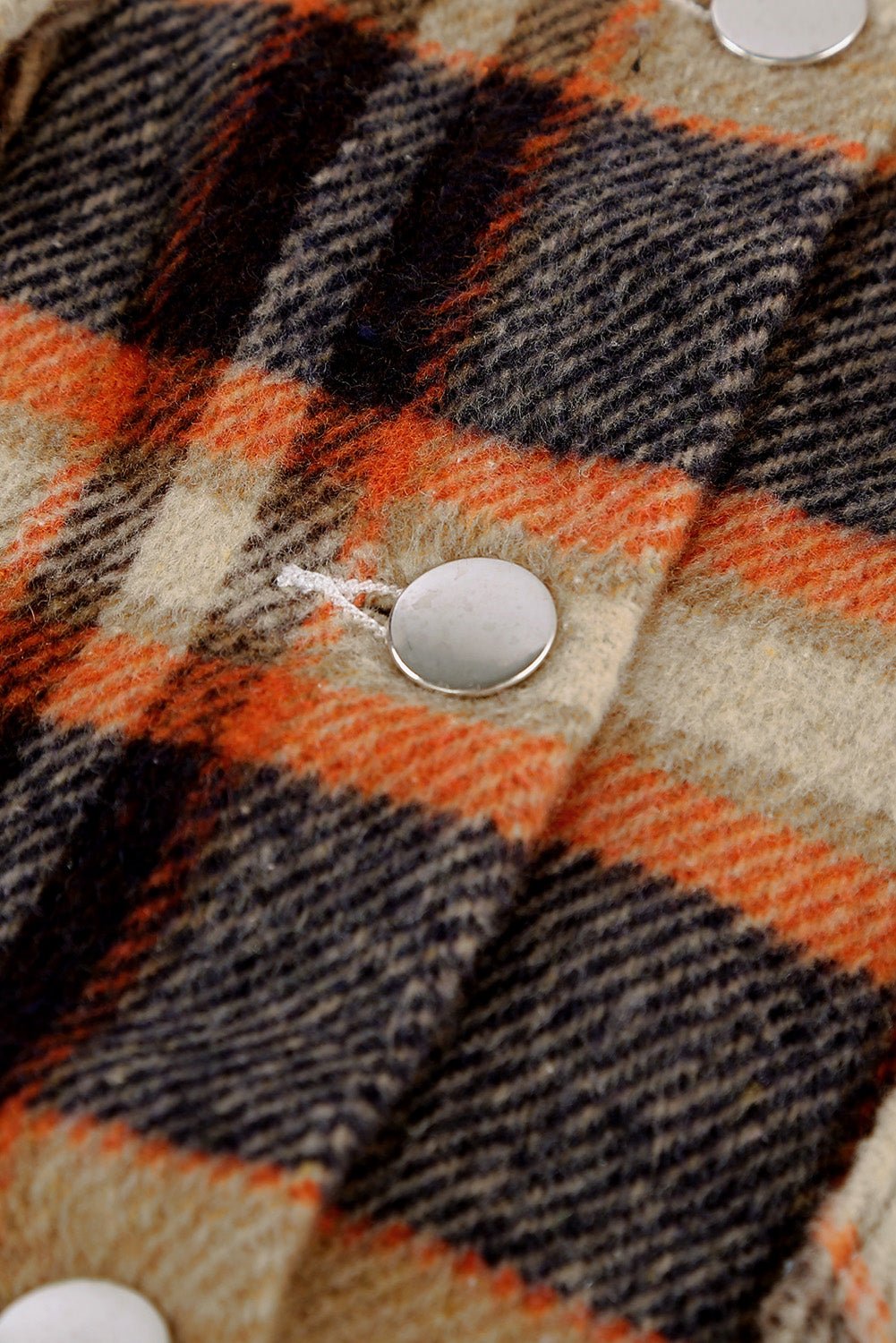 Brown Plaid Button Up Long Sleeve Flannel Shacket Shewin