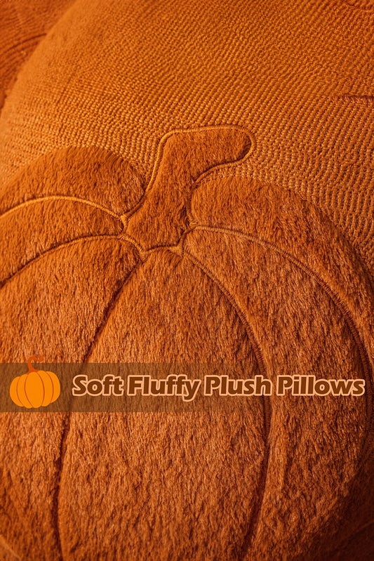 Orange Plush Textured Pumpkin Pillowcase Shewin