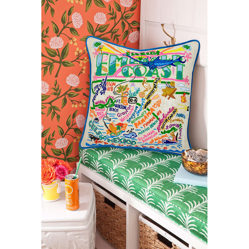 Emerald Coast Hand-Embroidered Pillow Quirks!