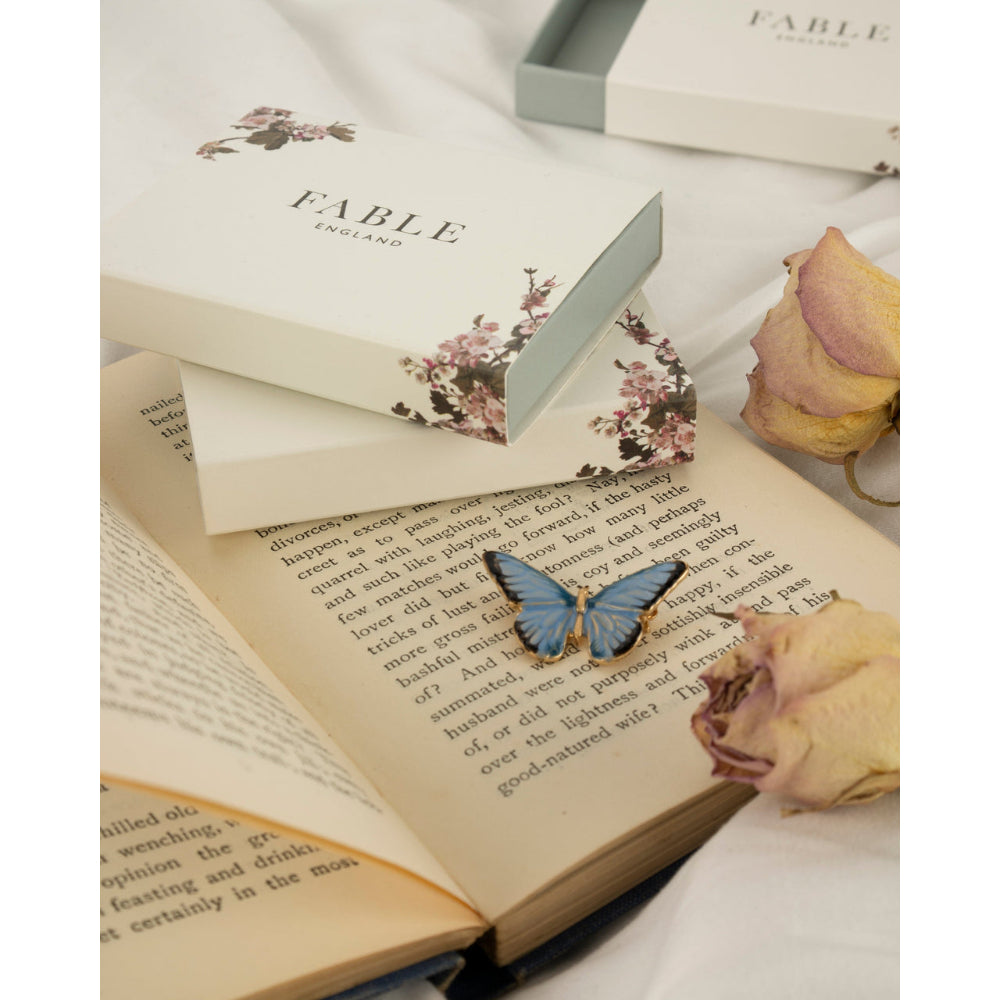Enamel Blue Butterfly Brooch by Fable England Quirks!
