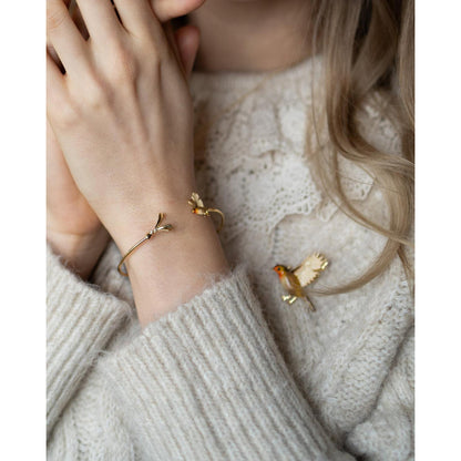 Enamel Flying Robin Brooch by Fable England Quirks!