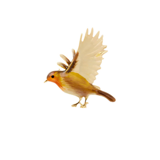 Enamel Flying Robin Brooch by Fable England Quirks!