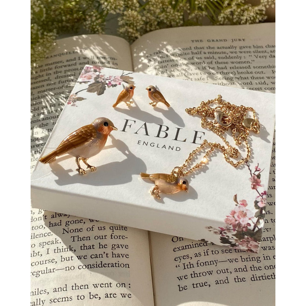Enamel Robin Brooch by Fable England Quirks!