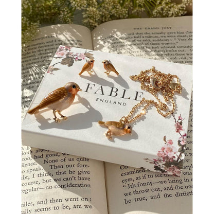 Enamel Robin Brooch by Fable England Quirks!