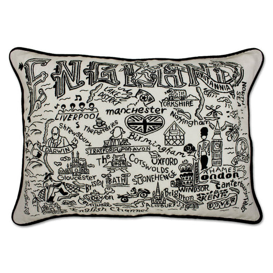 England Hand-Guided Machine Pillow by CatStudio Quirks!