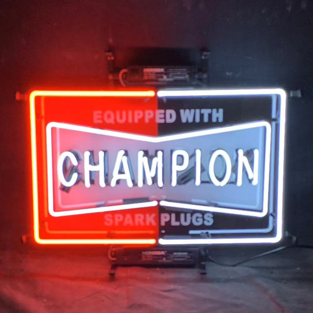 Equipped with Champion Spark Plugs Neon Signs Light Neon Signs Land