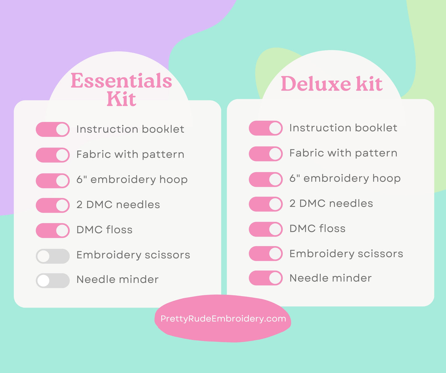 Purple Negative Space FUCK Embroidery Kit - Beginner Friendly