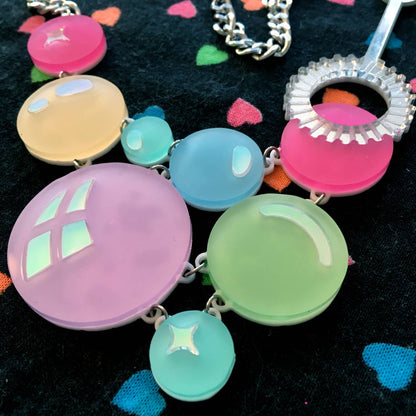 Pastel Rainbow Super Bubble & Wand Statement Necklace Quirks!