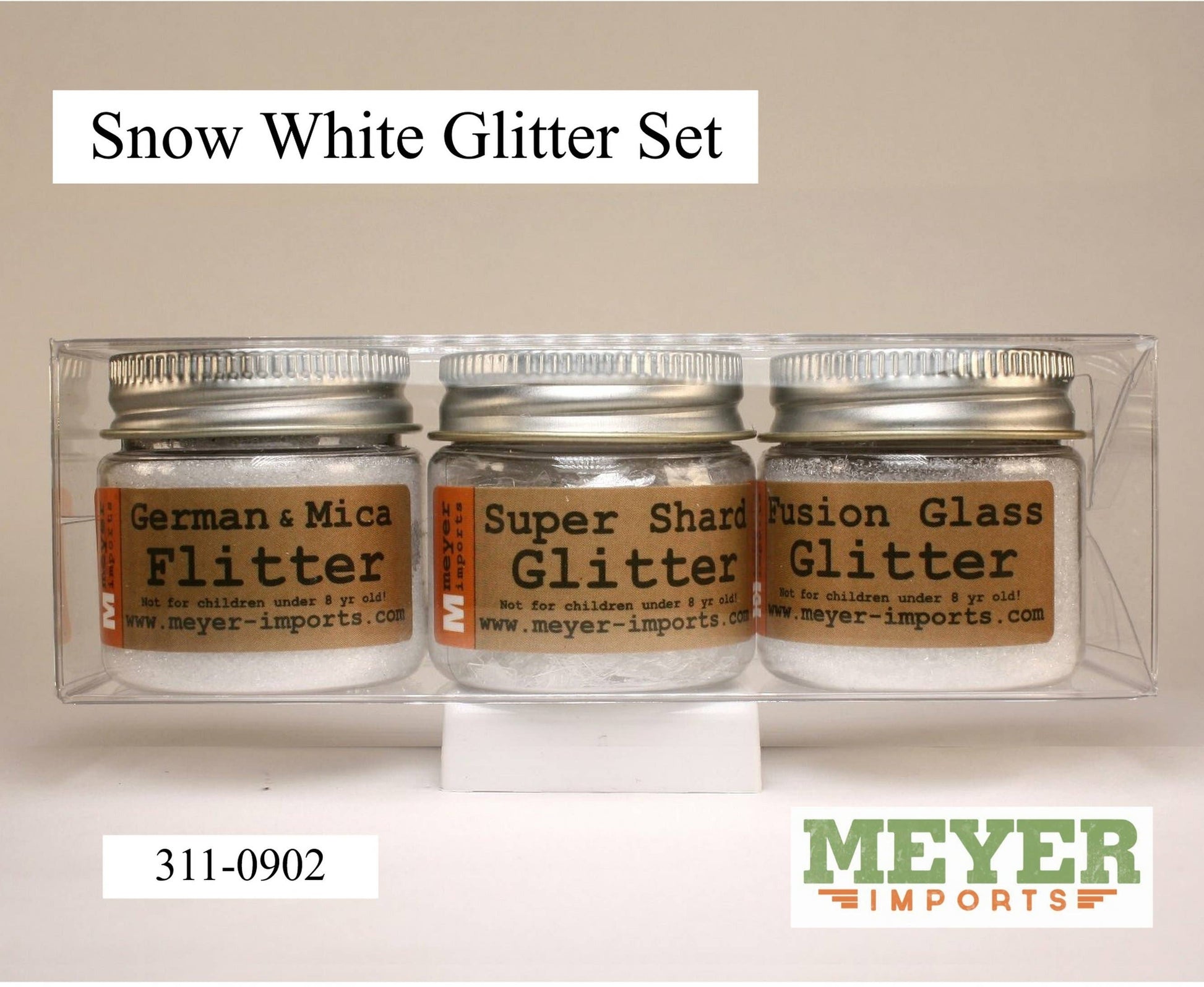 Snow White Icey German Glass Glitter Set - 3 Jars Quirks!