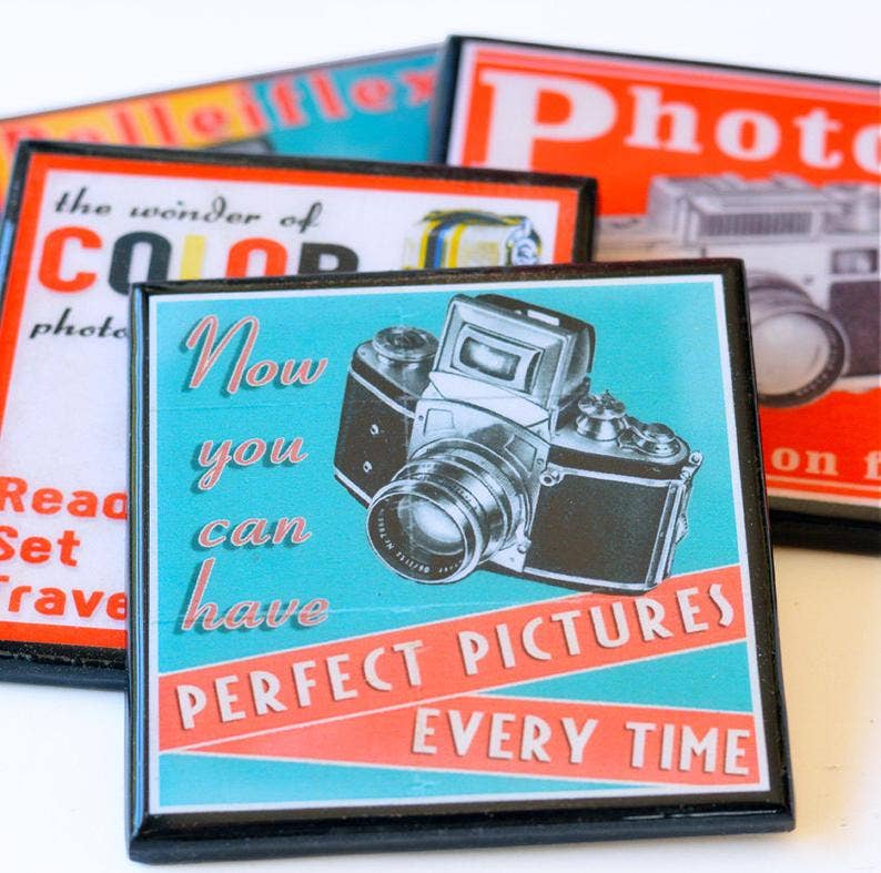 Say Cheese!: Classic Camera Drink Coaster Set Quirks!