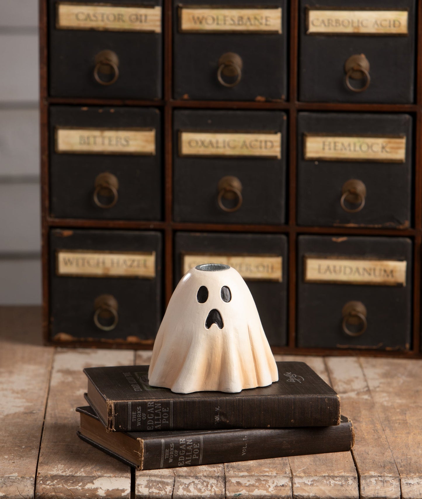 Scared Ghost Candlestick | Halloween Decor | Bethany Lowe