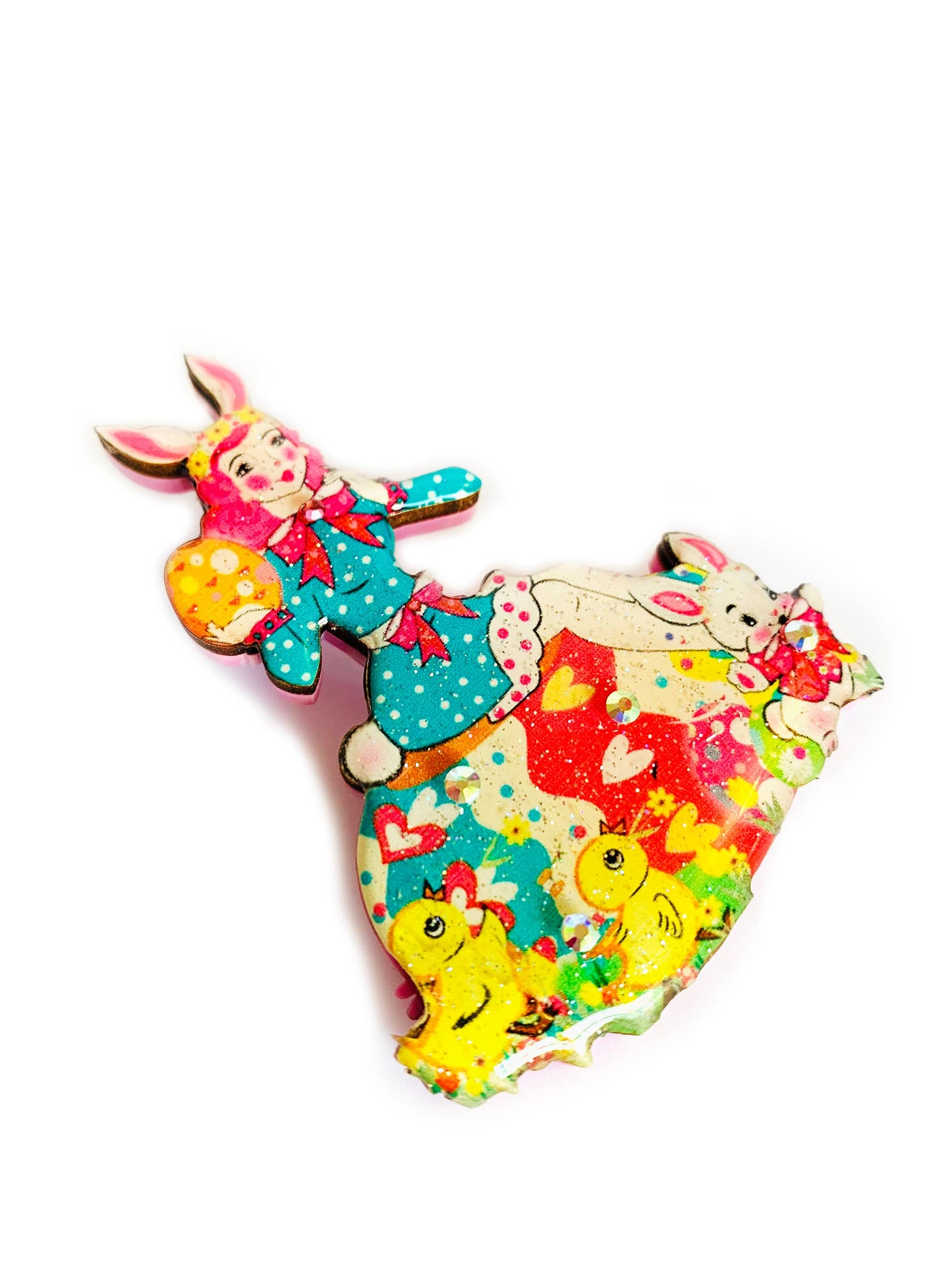 Easter Egg Girl & Friends Brooch