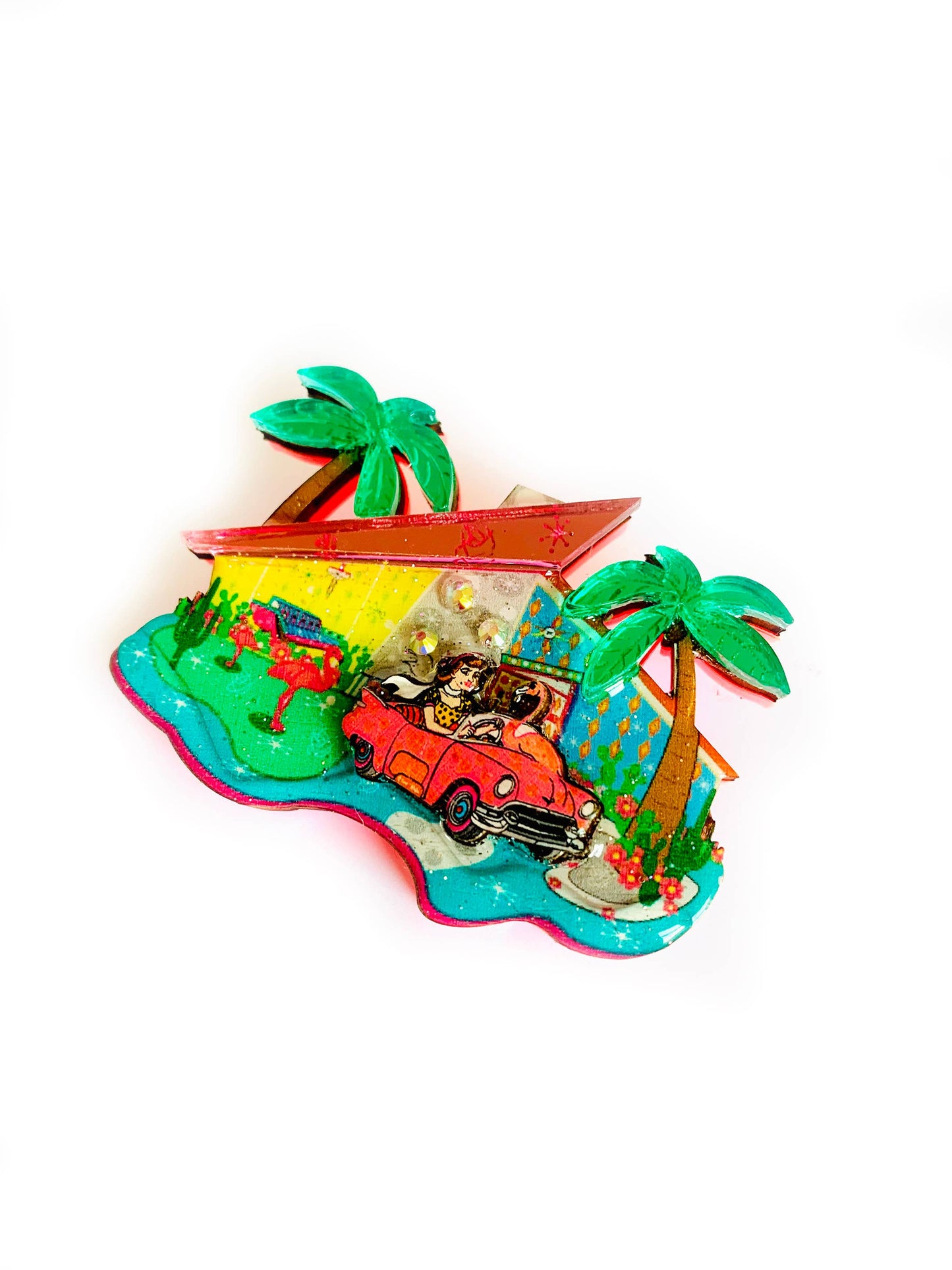 Mid Century Palm Springs House Brooch by Rosie Rose Parker