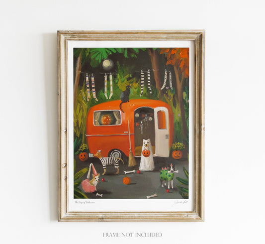 The Dogs Of Halloween Art Print - 8.5" X 11" Quirks!