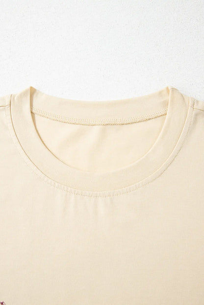 Parchment  Burro Cactus Graphic Crew Neck Plus Size Tee Shewin