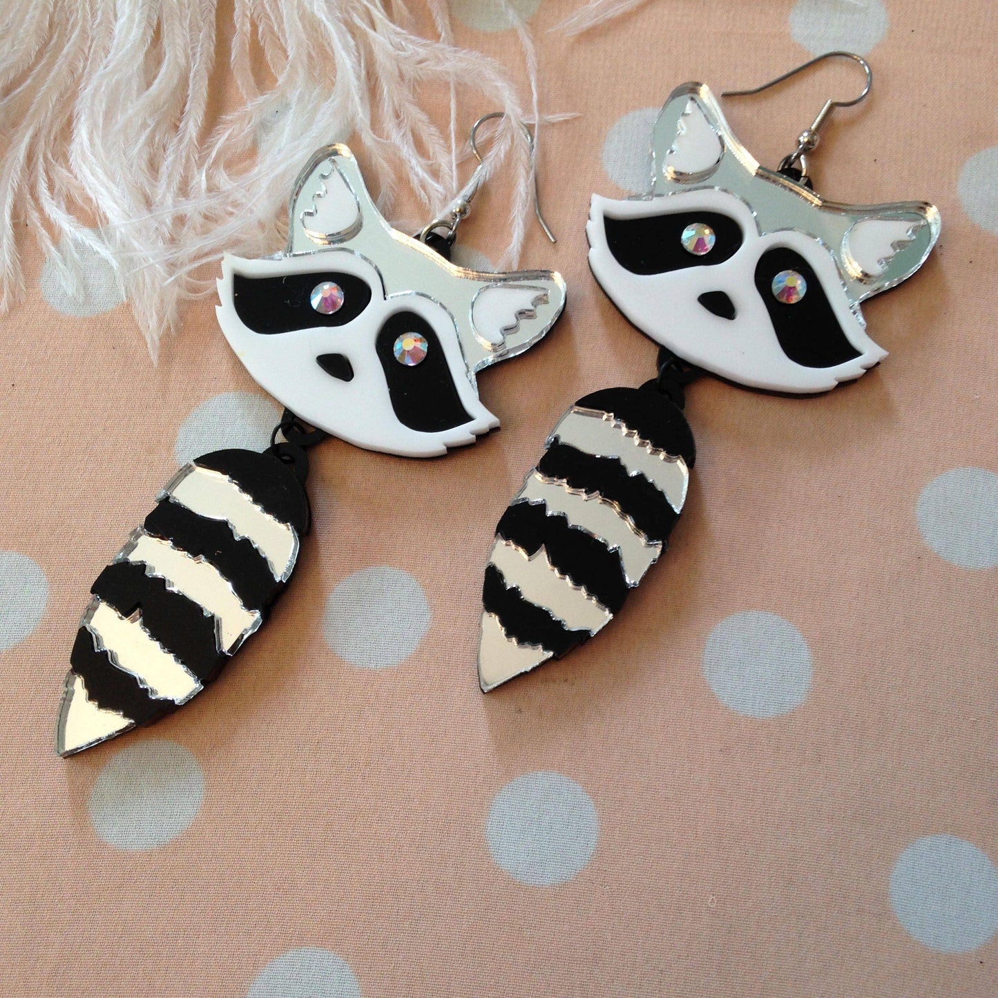 Raccoon Heads And Tails Earrings Quirks!