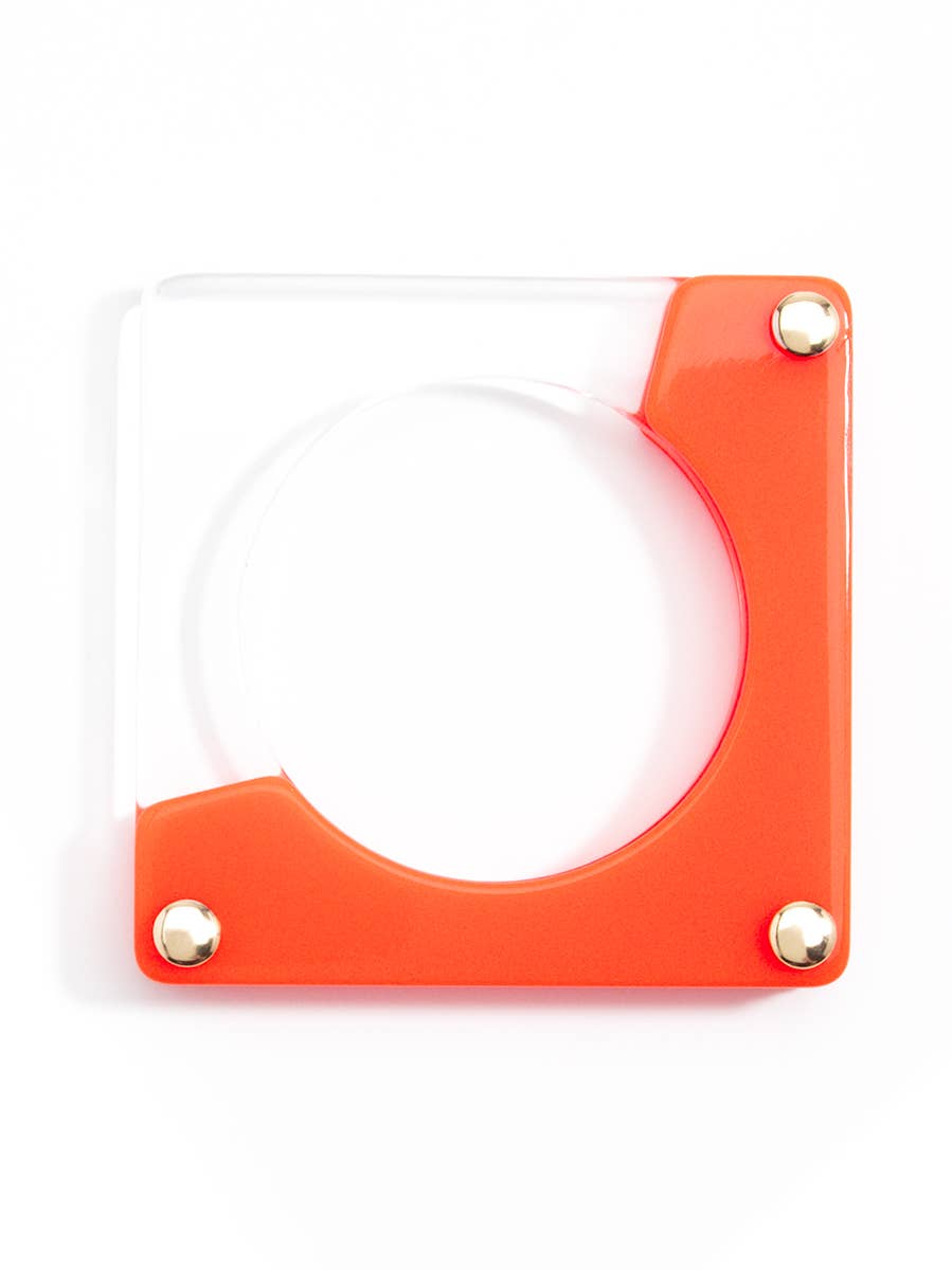 Acrylic Resin Square Bangle - ORANGE Quirks!