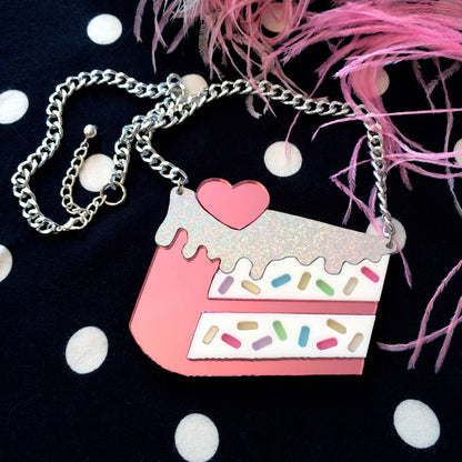 Funfetti Slice Of Cake Acrylic Statement Necklace Quirks!
