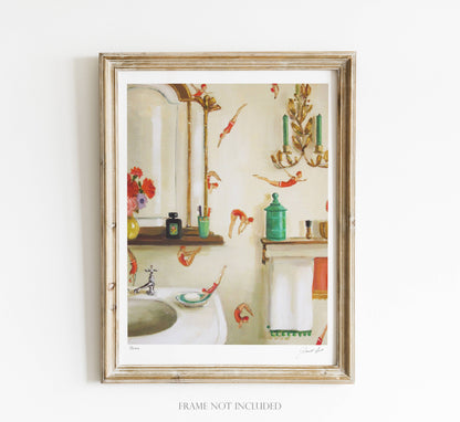 Divers Art Print - 8.5" X 11" by Janet Hill Quirks!