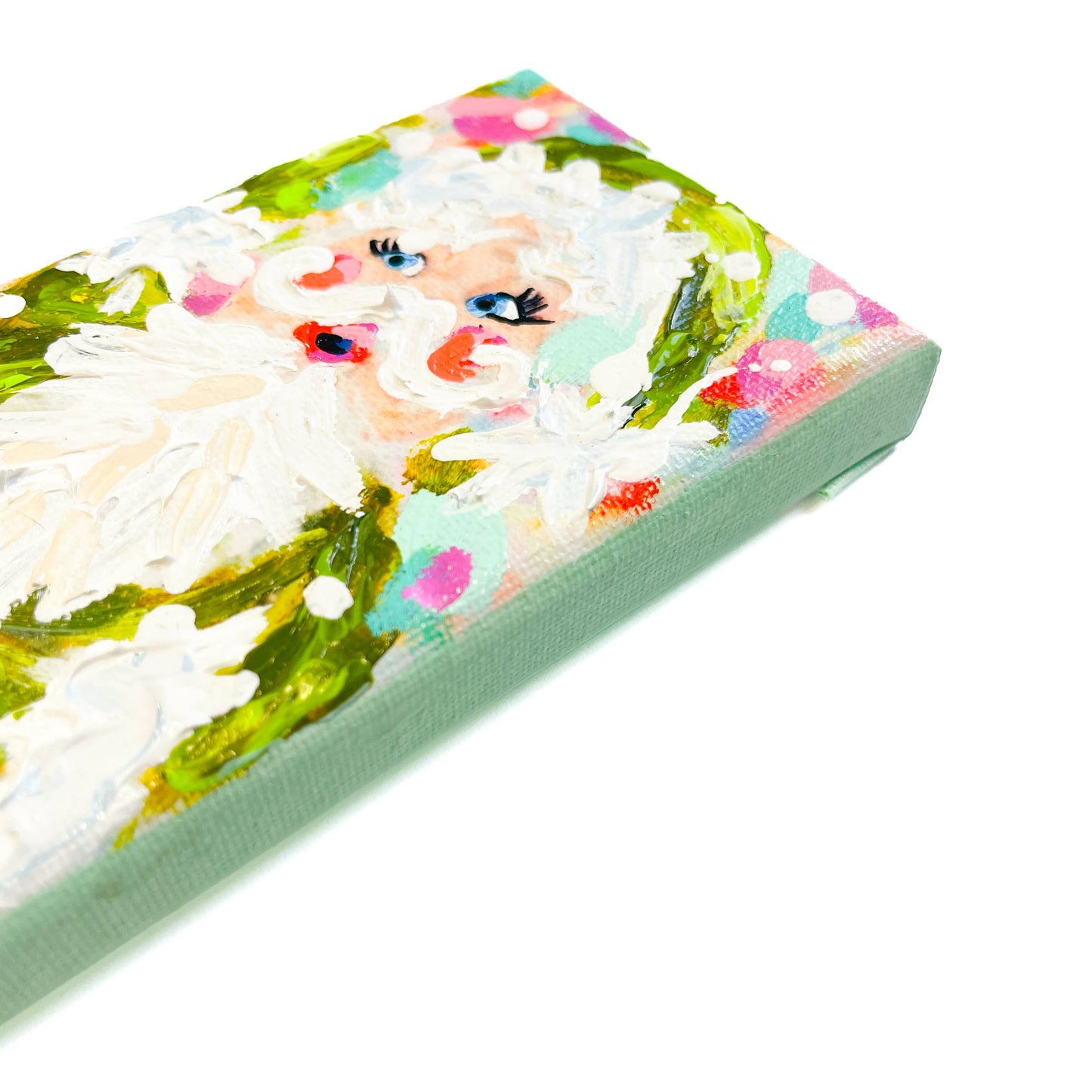 Vintage Velvet Green Santa Original Painting Quirks!