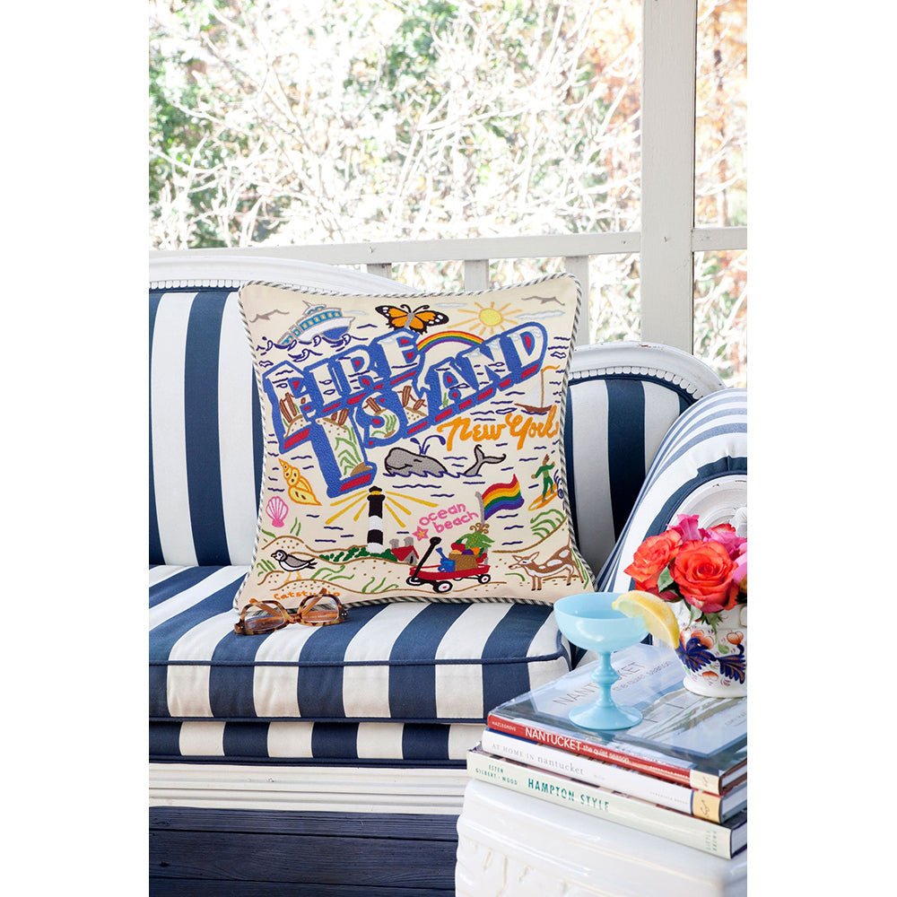 Fire Island Hand-Embroidered Pillow Quirks!