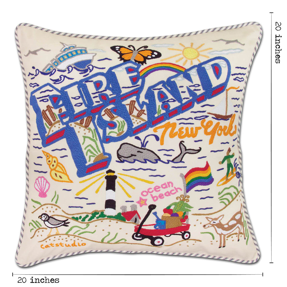 Fire Island Hand-Embroidered Pillow Quirks!