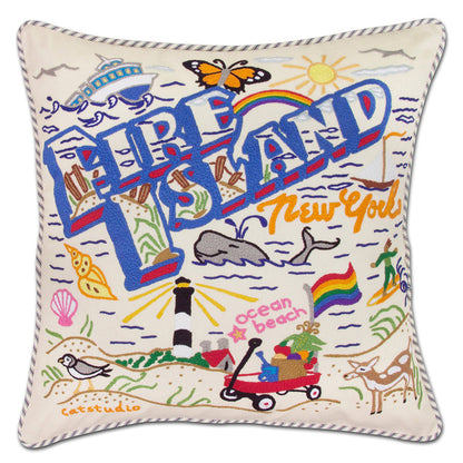 Fire Island Hand-Embroidered Pillow Quirks!