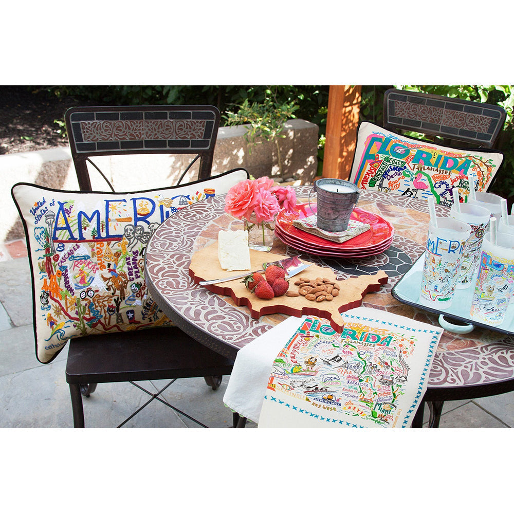 Florida Hand-Embroidered Pillow Quirks!