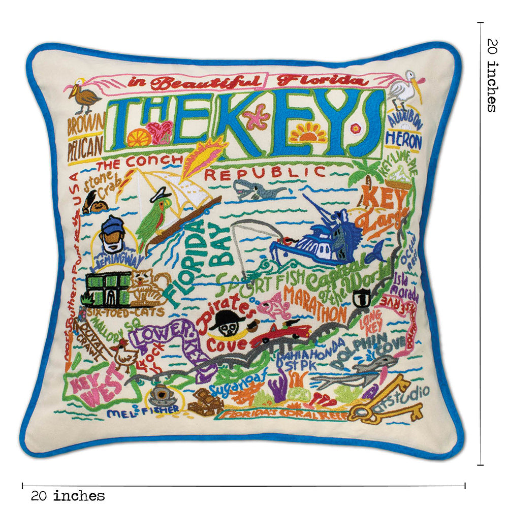 The Keys Florida Hand-Embroidered Pillow Quirks!