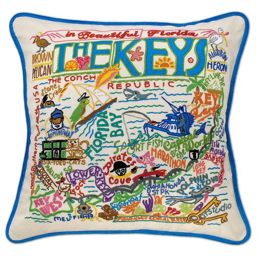 The Keys Florida Hand-Embroidered Pillow Quirks!