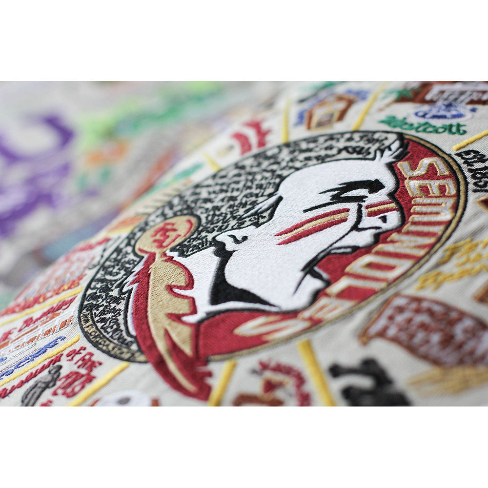Florida State University (FSU) Collegiate Hand-Embroidered Pillow Quirks!