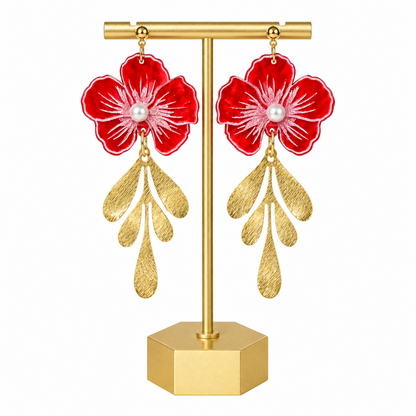 Flower of Luck Acrylic Hibiscus Earrings