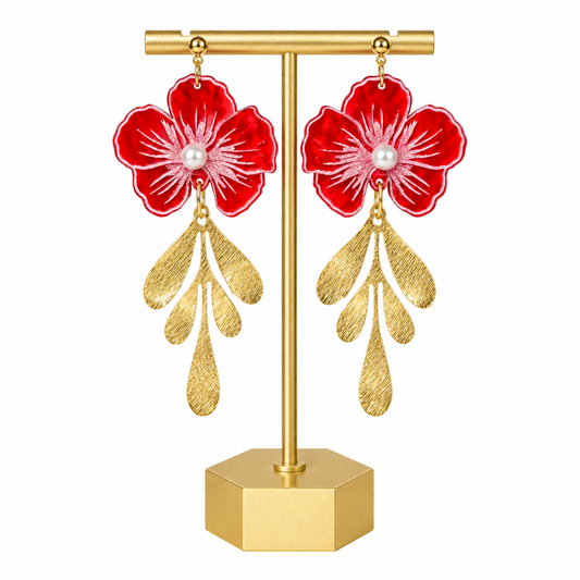 Flower of Luck Acrylic Hibiscus Earrings