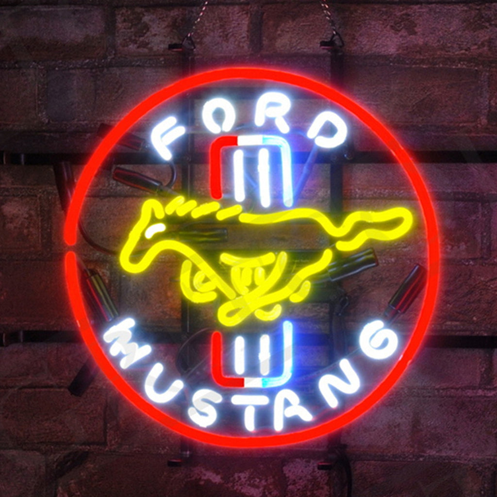 Ford Mustang Racing Car Auto Neon Signs Light Neon Signs Land