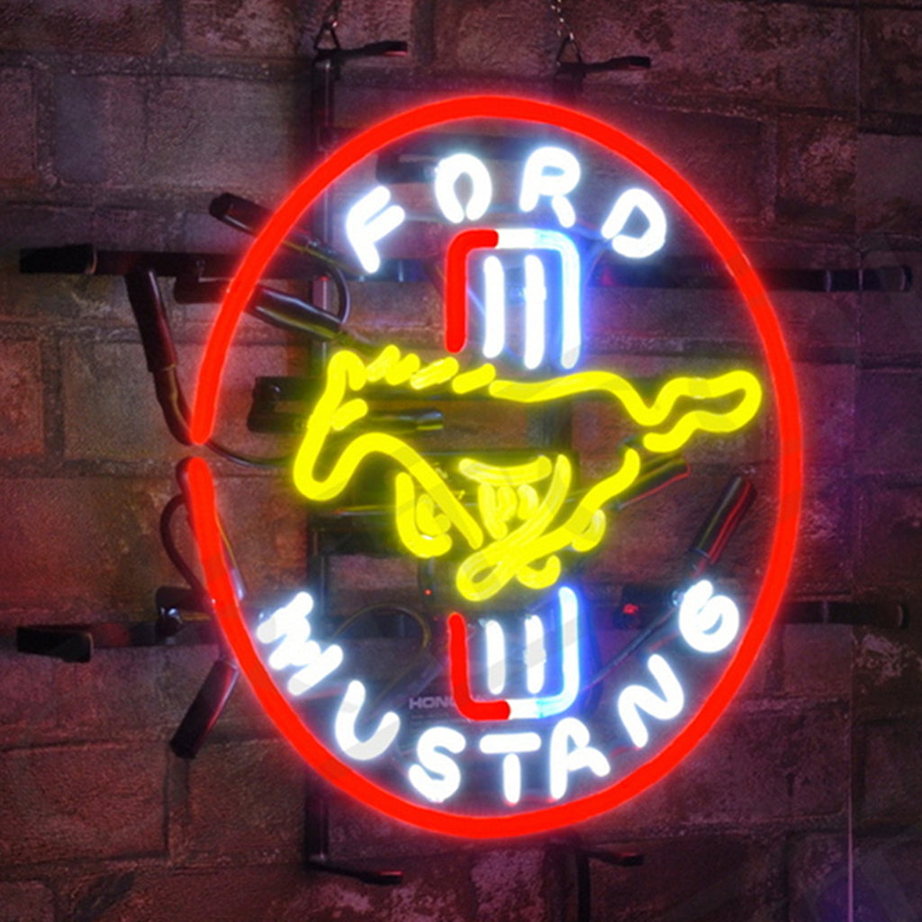 Ford Mustang Racing Car Auto Neon Signs Light Neon Signs Land