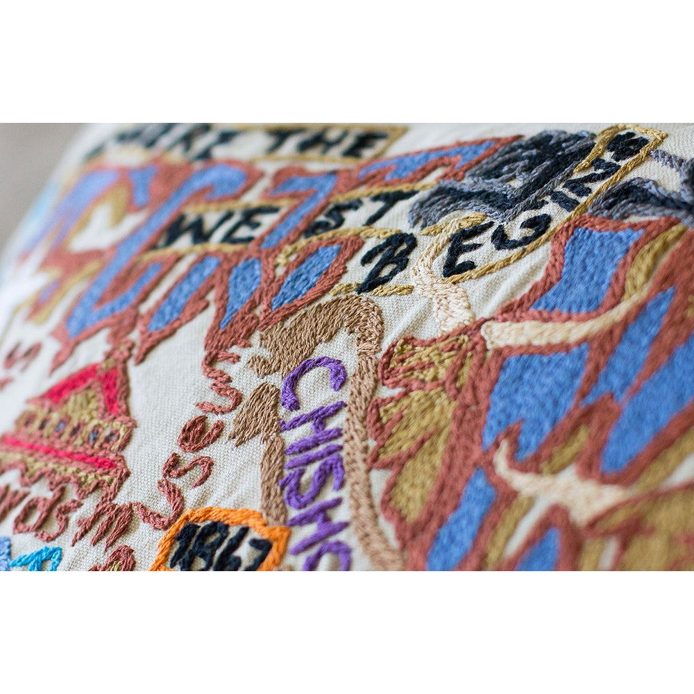 Fort Worth, TX Hand-Embroidered Pillow Quirks!