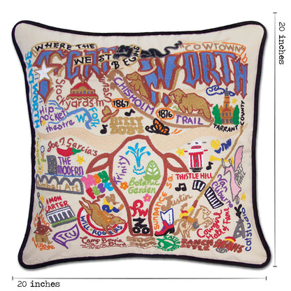 Fort Worth, TX Hand-Embroidered Pillow Quirks!