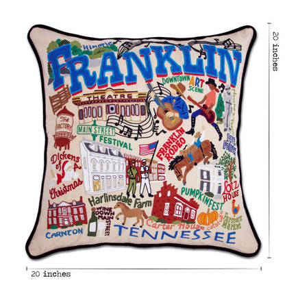Franklin Hand-Embroidered Pillow by CatStudio Quirks!