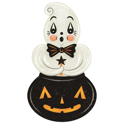 Ghostie in Caudron 56" Die Cut Vinyl Halloween Floor Decor by Johanna Parker