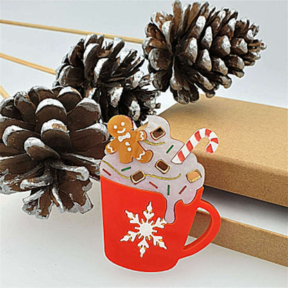 Gingerbread Latte Brooch by Cherryloco