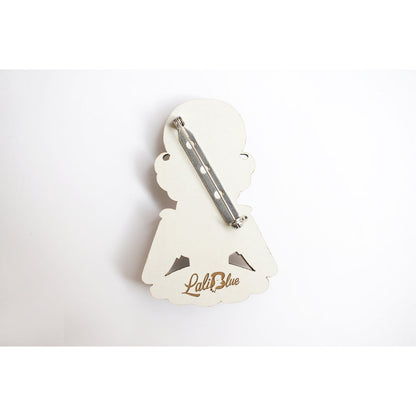 Girl with A Snow Globe Brooch by Laliblue